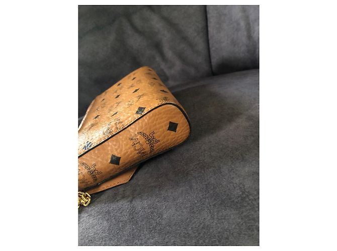 Clutch MCM Visetos in pelle Marrone - vista 6