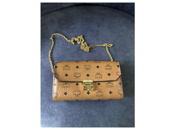 Clutch MCM Visetos in pelle Marrone - vista 7