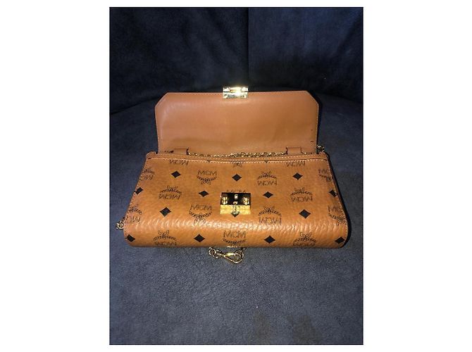 Clutch MCM Visetos in pelle Marrone - vista 9