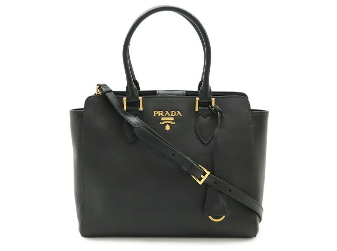 Borsa a mano/borsa a spalla in pelle Saffiano Prada Nero - vista 2