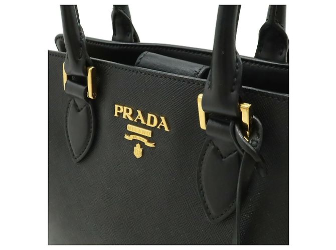 Borsa a mano/borsa a spalla in pelle Saffiano Prada Nero - vista 9