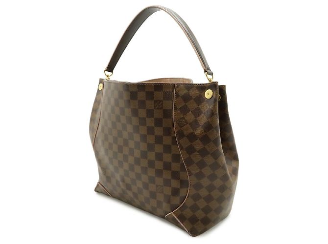 Borsa a spalla Hobo Damier Caissa di Louis Vuitton Marrone Rosa Damier ebene - vista 3