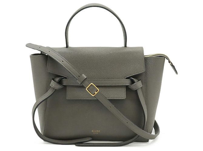 Belt Bag Céline Borsa a mano Celine Belt Nano in grigio Marrone - vista 2
