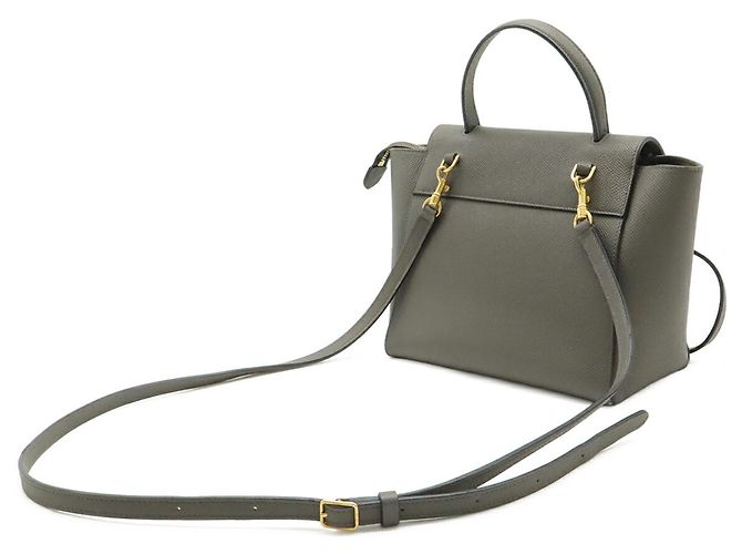 Belt Bag Céline Borsa a mano Celine Belt Nano in grigio Marrone - vista 3