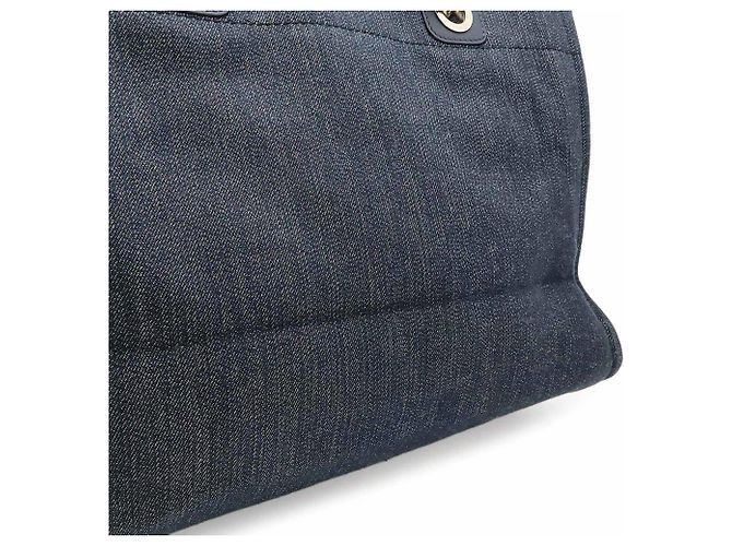 Borsa Tote MM Deauville di Chanel Blu navy - vista 8