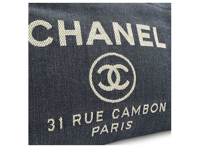 Borsa Tote MM Deauville di Chanel Blu navy - vista 9