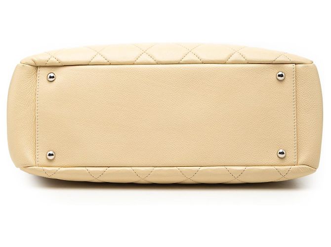 Timeless Chanel Weiß Petite Caviar Zeitloser Tote Roh - Ansicht 3