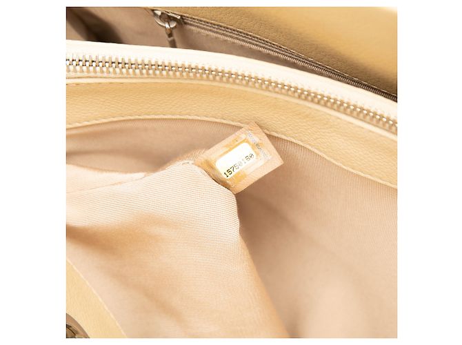 Timeless Chanel Weiß Petite Caviar Zeitloser Tote Roh - Ansicht 6