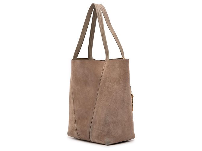 Bolsa Spin média em camurça marrom Chloé Taupe - vista 2
