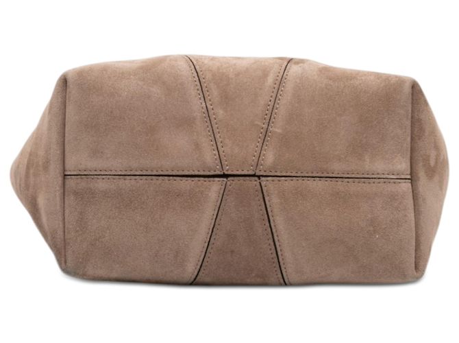 Bolsa Spin média em camurça marrom Chloé Taupe - vista 3