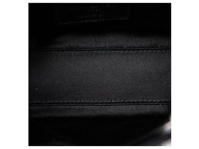Dior Mini Nero in Velluto Cannage Decorato con Strass Lady Dior - vista 4