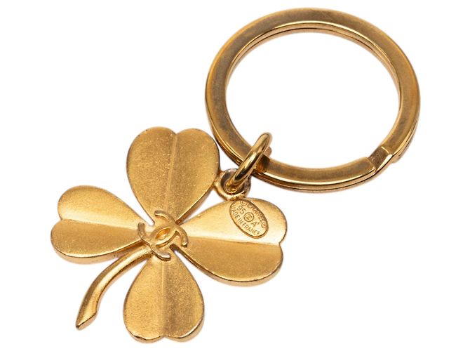 Portachiavi Quadrifoglio Placcato Oro CC Chanel D'oro - vista 2