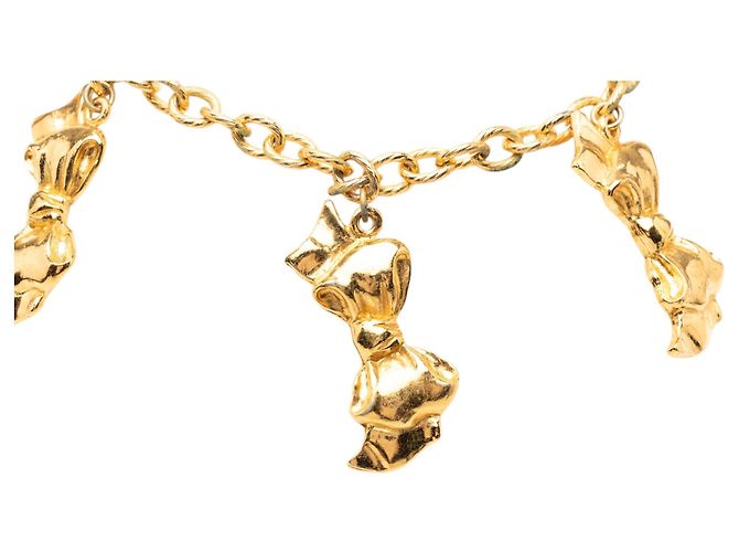 Collana con Charms a Fiocco Placcata Oro Chanel D'oro - vista 2