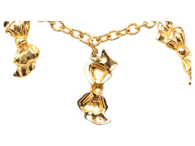 Collana con Charms a Fiocco Placcata Oro Chanel D'oro - vista 3