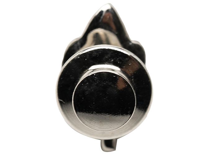 Chanel Silber CC Messing Strass Blattbrosche - Ansicht 2