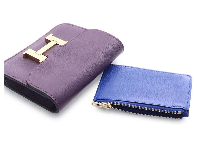 Portafoglio Slim Constance Evercolor Viola Hermès Porpora Viola scuro - vista 14