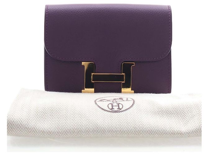 Portafoglio Slim Constance Evercolor Viola Hermès Porpora Viola scuro - vista 15