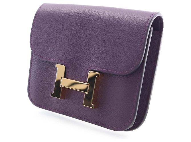 Portafoglio Slim Constance Evercolor Viola Hermès Porpora Viola scuro - vista 3