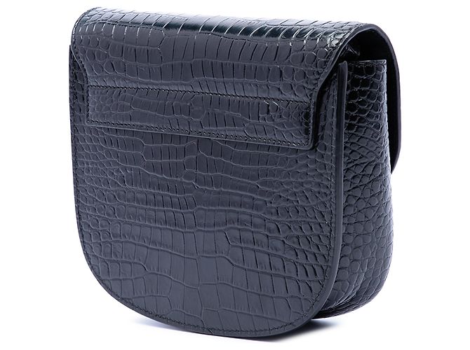 Borsa a tracolla Kaia Monogram in pelle di coccodrillo nera di Saint Laurent Nero - vista 2