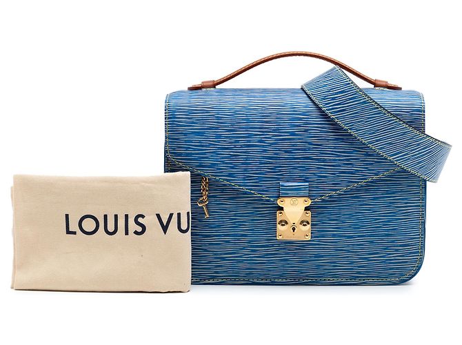 Pochette Metis in denim blu Epi e monogramma inverso Louis Vuitton - vista 7