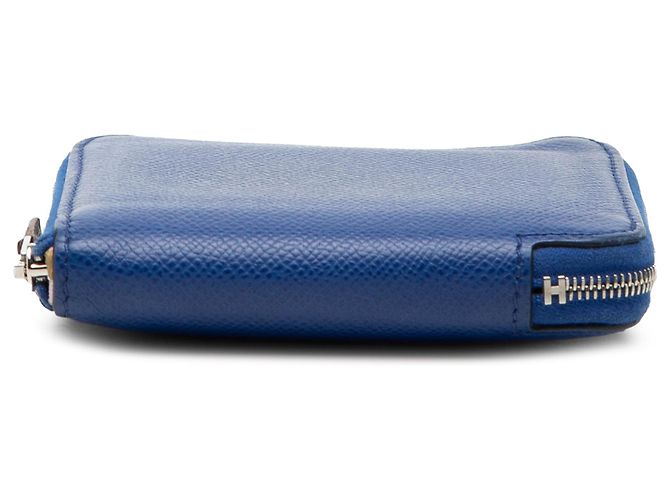 Silk In Billetera compacta de seda Epsom azul Hermès - vista 3