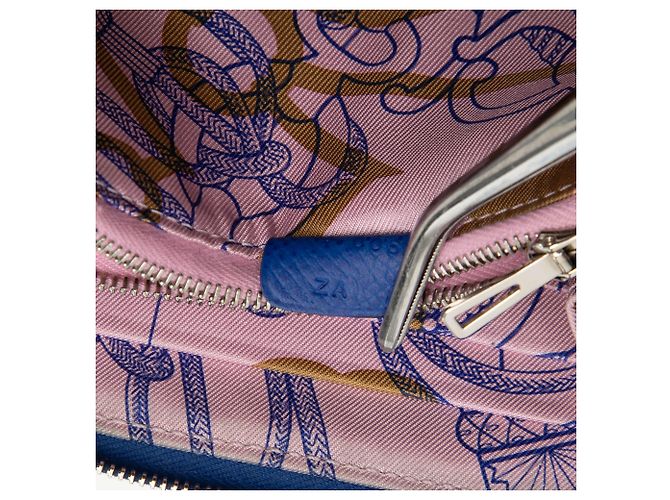 Silk In Billetera compacta de seda Epsom azul Hermès - vista 6