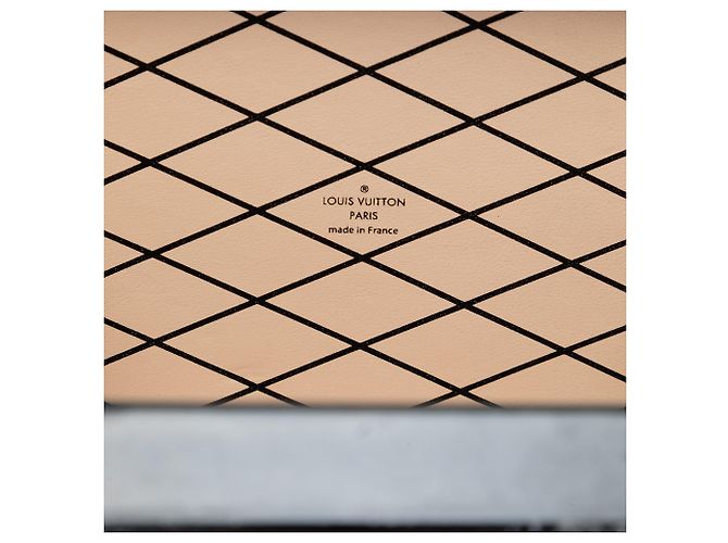 Louis Vuitton Petite Malle in Vernis Monogram Beige con Stickers - vista 5