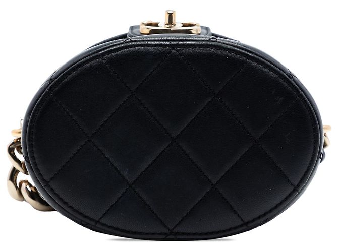 Vanity Chanel Nero CC in Pelle di Agnello Elegante Custodia per Trucco con Catena - vista 3