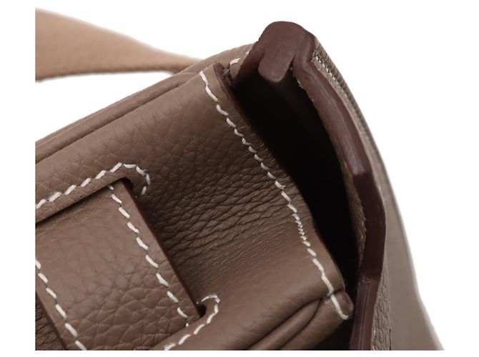 Hermès Zaino PM Kelly Hac in Togo Marrone Taupe - vista 7