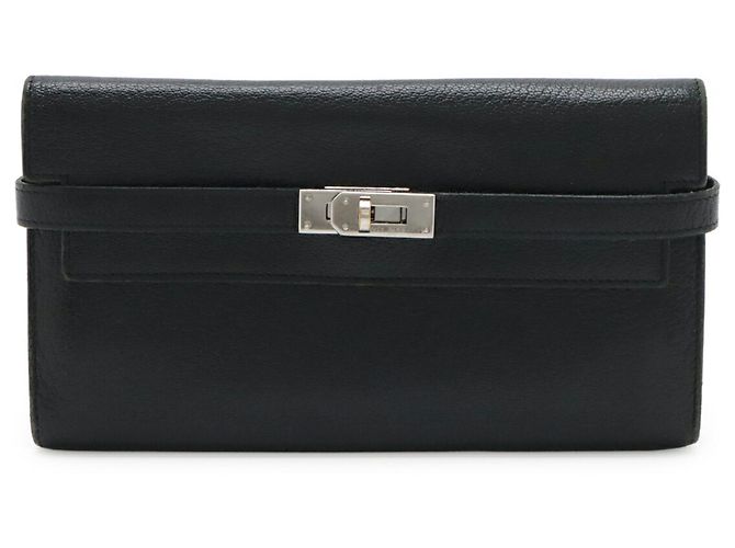 Cartera bi-fold larga Kelly de Hermès Negro - vista 2