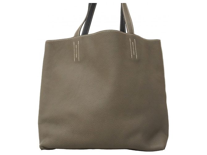 Hermès Double Sens 36 Tote Bag Blau Grau - Ansicht 9