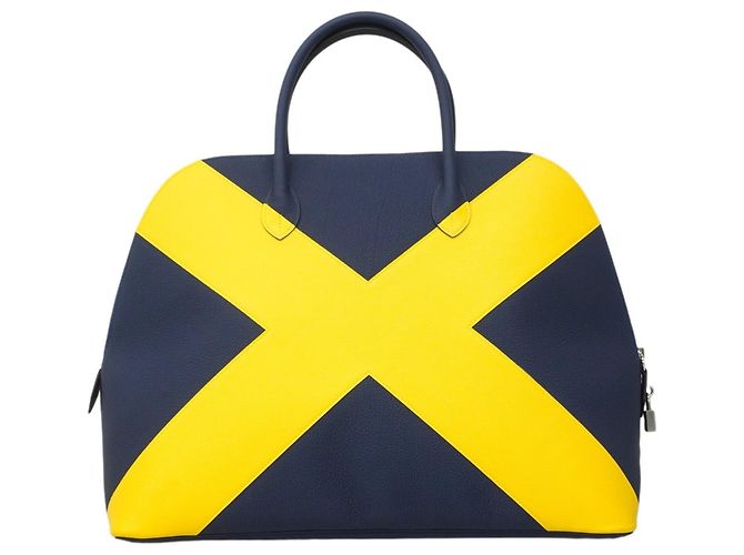 Borsa Hermès Bolide 45 Casaque Blu - vista 10