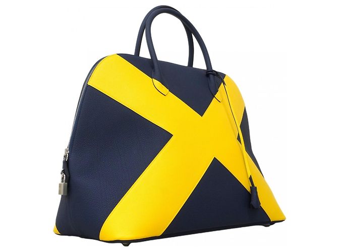 Borsa Hermès Bolide 45 Casaque Blu - vista 2