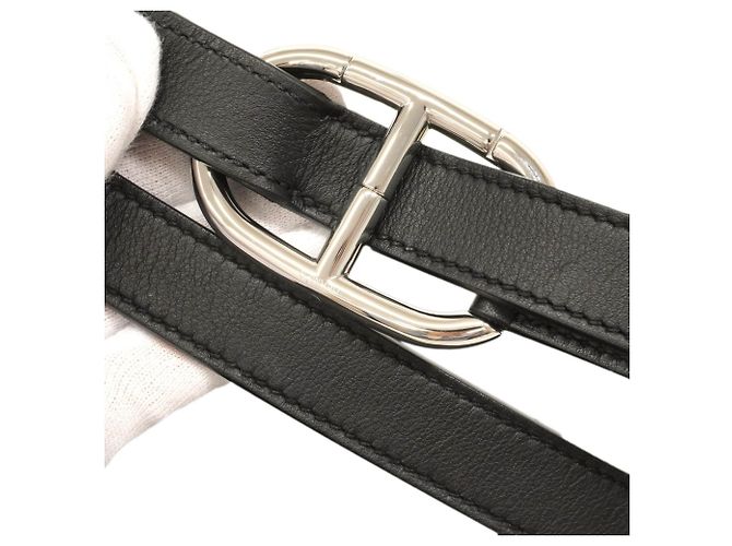 Borsa a tracolla nera Hermès in pelle Swift Nero - vista 7