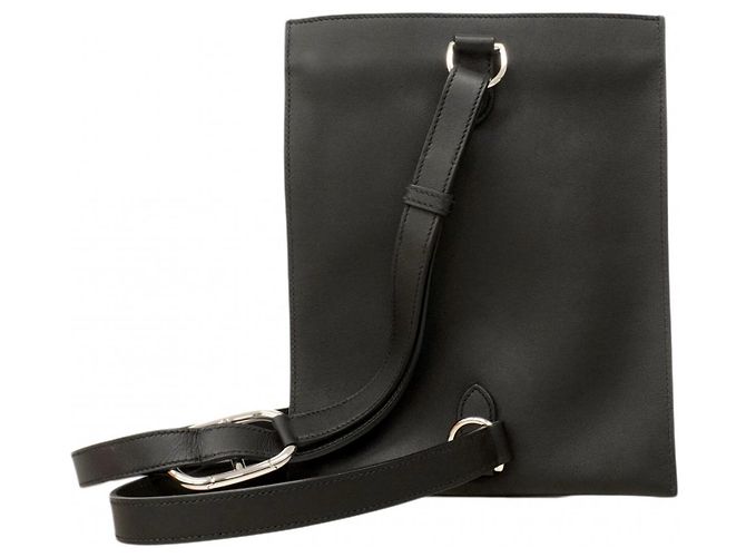 Borsa a tracolla nera Hermès in pelle Swift Nero - vista 8