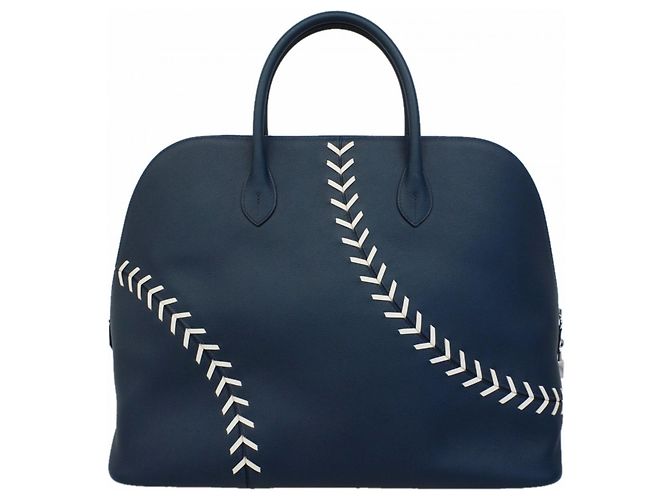 Sac à main Baseball Bolide 45 d'Hermès Bleu Marine - vue 10