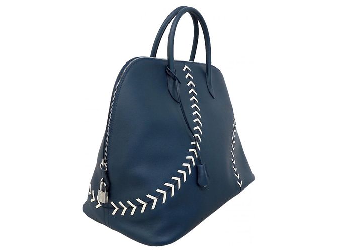 Sac à main Baseball Bolide 45 d'Hermès Bleu Marine - vue 2