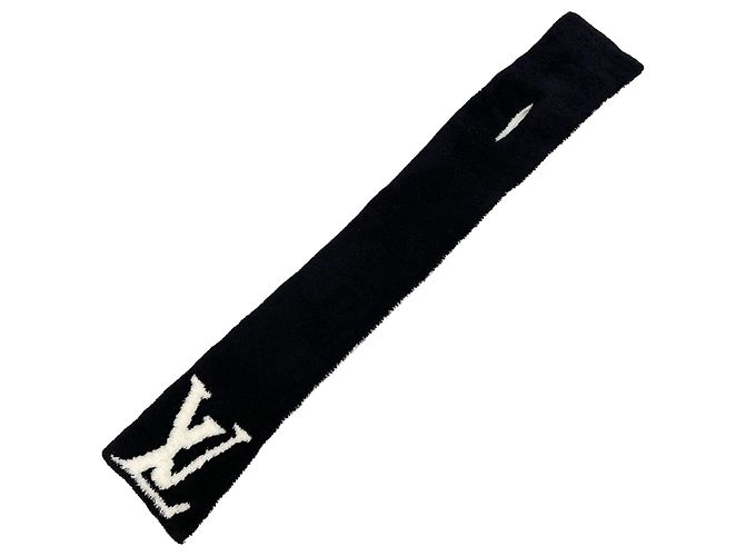 Sciarpa in misto lana Louis Vuitton Nero Bianco - vista 3