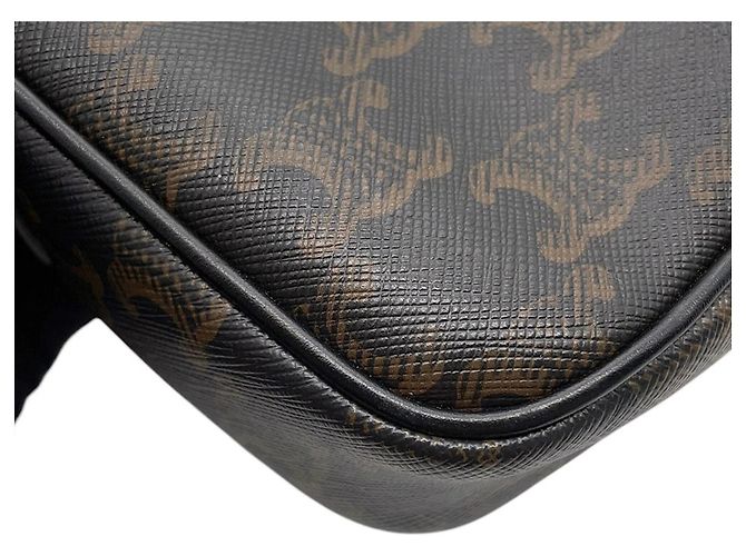 Céline Borsa a spalla orizzontale media Celine Triomphe Marrone Nero - vista 6