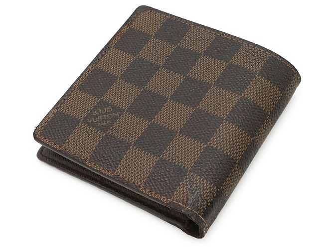 Cartera Bi-fold Marco Damier Louis Vuitton Castaño - vista 3