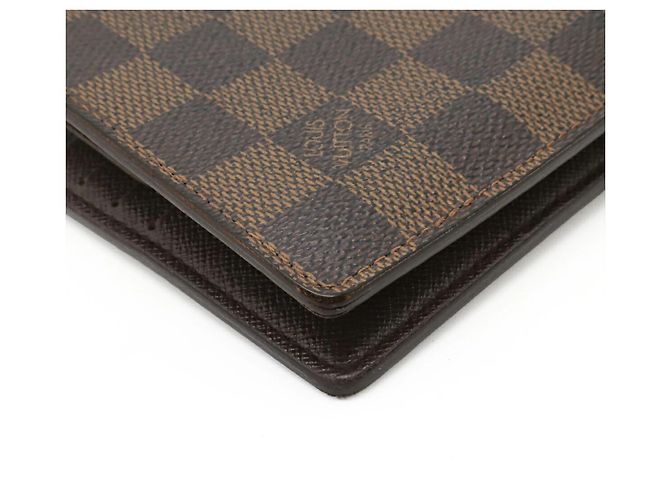 Cartera Bi-fold Marco Damier Louis Vuitton Castaño - vista 4
