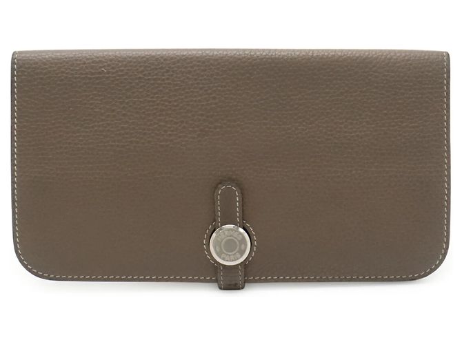 Billetera bifold larga Hermès Dogon Rect Verso Gris pardo - vista 2