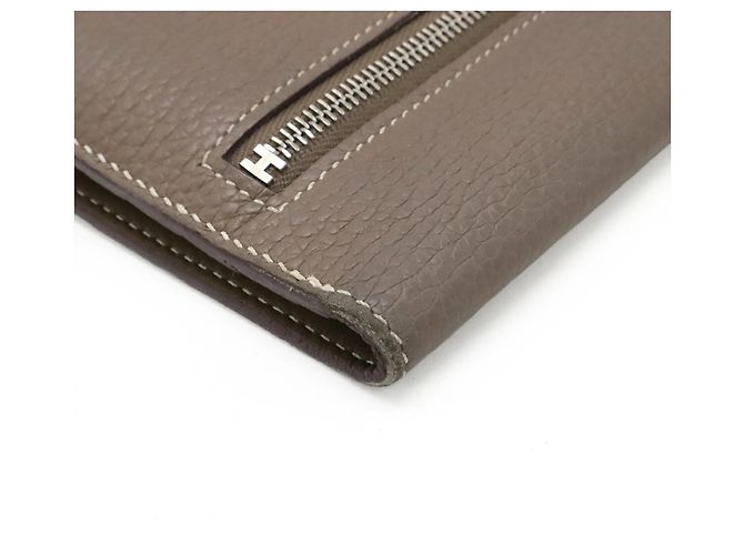 Billetera bifold larga Hermès Dogon Rect Verso Gris pardo - vista 4