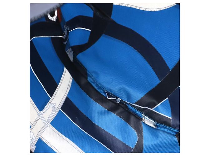 Borsa Duffle 38 Airsilk Cavalcadour di Hermès Blu Multicolore Arancione - vista 10