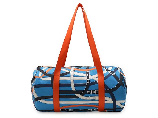 Borsa Duffle 38 Airsilk Cavalcadour di Hermès Blu Multicolore Arancione - vista 2