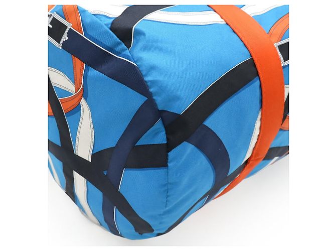 Borsa Duffle 38 Airsilk Cavalcadour di Hermès Blu Multicolore Arancione - vista 4