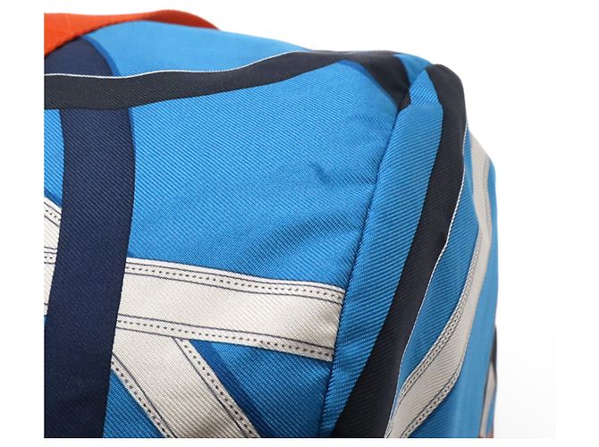 Borsa Duffle 38 Airsilk Cavalcadour di Hermès Blu Multicolore Arancione - vista 5