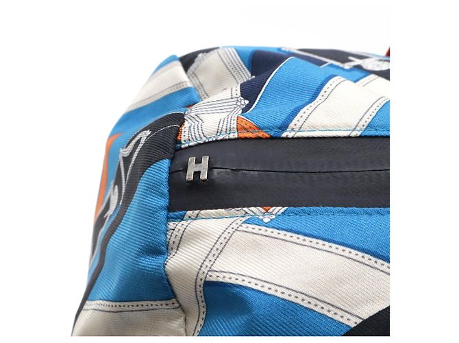 Borsa Duffle 38 Airsilk Cavalcadour di Hermès Blu Multicolore Arancione - vista 7