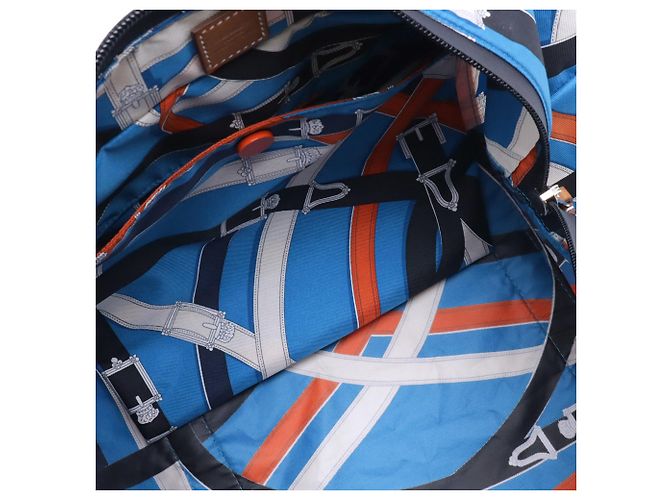 Borsa Duffle 38 Airsilk Cavalcadour di Hermès Blu Multicolore Arancione - vista 9
