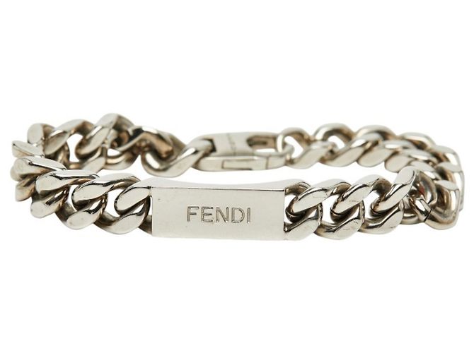 Bracciale a Catena con Piastra Logo Fendi Argento - vista 3
